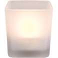Светильник декоративный `свеча` 2LED янтарный 84mm* 89mm, стекло - квадрат(2*AAA) FL062 Feron