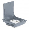 Напольная коробка с глубиной 75-105 мм - неукомплектованная - 12 модулей -антикоррозийное покрытие - серый RAL 7031