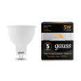 Лампа Gauss LED MR16 GU5.3-dim 5W 500lm 3000K диммируемая 1/10/100