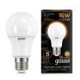 Лампа Gauss LED A60 16W E27 1380lm 3000K 1/10/50