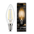 Лампа Gauss LED Filament Свеча E14 5W 420lm 2700К 1/10/50