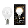 Лампа Gauss LED Шар E14 9.5W 890lm 3000K 1/10/50