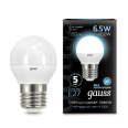 Лампа Gauss LED Шар E27 6.5W 550lm 4100K 1/10/100