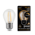 Лампа Gauss LED Filament Шар dimmable E27 5W 420lm 2700K 1/10/50