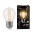 Лампа Gauss LED Filament Шар E27 7W 550lm 2700K 1/10/50