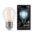 Лампа Gauss LED Filament Шар E27 5W 450lm 4100K 1/10/50
