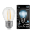 Лампа Gauss LED Filament Шар E27 7W 580lm 4100K 1/10/50