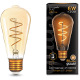 Лампа Gauss LED Filament ST64 Flexible E27 6W Amber 360lm 2400К 1/10/40