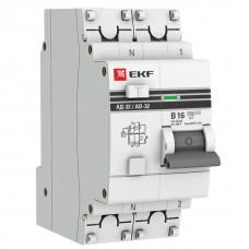 Дифференциальный автомат АД-32 1P+N 16А/30мА (хар, B, AC, электронный, защита 270В) 4,5кА EKF PROxima
