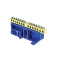Шина ``0`` N (6х9мм) 14 отверстий латунь синий изолятор на DIN-рейку EKF PROxima