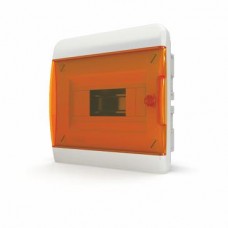Щит встраиваемый 8 мод. IP41, прозрачная оранжевая дверца
