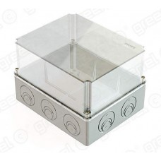 Коробка распаячная 240х195х165 с прозрачной крышкой IP55 для наружного монтажа цвет серый RAL 7035
