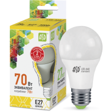 Лампа LED-А60-econom 7W/3000К 220В Е27 600Лм ASD