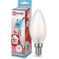 Лампа светодиодная LED-СВЕЧА-deco 5Вт 220В Е14 4000К 450Лм матовая IN HOME
