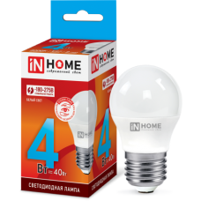 Лампа светодиодная LED-ШАР-VC 4Вт 230В Е27 4000К 360Лм IN HOME