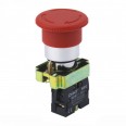 Кнопка управления `Грибок` Д.30мм (2) с фиксации NP2-BS445 без подсветки красная 1НЗ +1НО IP40