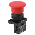 Кнопка управления `Грибок` Д.40мм (2) с самовозвратом NP2-EC42 без подсветки красная 1НЗ