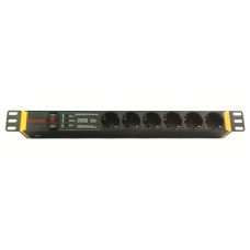 БРП 19` 16A с выключателем и защитой Вых: 6хSchuko, Вх:SchukoX2м