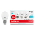 Лампа Gauss LED Elementary Шар 6W E27 4100K 1/40 (3 лампы в упаковке)
