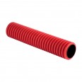 Труба гофр, двустенная ПНД/ПНД жесткая d125 мм (6 м) (36 м/уп) красная EKF-Plast