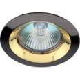 KL29 А GU/G Точечные светильники ЭРА литой пов. `тарелка` MR16,12V/220V, 50W черный металл/золото