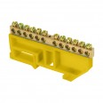 Шина ``0`` N (6х9мм) 12 отверстий латунь желтый изолятор на DIN-рейку розничный стикер EKF PROxima