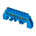 Шина ``0`` N (8х12мм) 8 отверстий латунь синий нейлоновый корпус комбинированный розничный стикер EKF PROxima