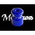 Изолятор фарфоровый для наружного монтажа витой электропроводки, D18,5х24мм, цвет - синий, ТМ МезонинЪ (40 шт/уп)
