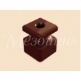 Изолятор фарфоровый квадратный для монтажа витой электропроводки, размеры: 20х20х25мм, цвет - коричневый, ТМ `МезонинЪ` (30шт/уп).