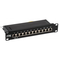 ITK 1U патч-панель кат.6 STP 12 портов 10` Dual IDC
