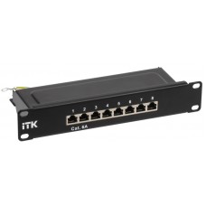 ITK 1U патч-панель кат.6A STP 8 портов 10` Dual IDC