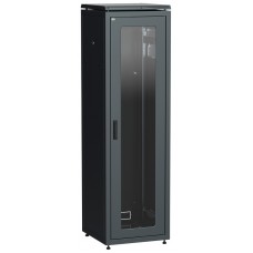 ITK Шкаф сетевой 19` LINEA N 42U 600х600 мм стеклянная передняя дверь черный