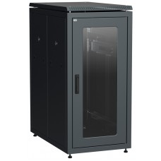 ITK Шкаф сетевой 19` LINEA N 18U 600х1000 мм стеклянная передняя дверь черный