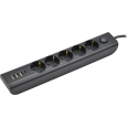 MODERN Удлинитель У05В 5 мест с заземляющим контактом 2м 3х1мм2 16А/250В USBх4 черный IEK