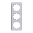 RAIN Рамка 3-ая вертикальная б/вст белая с бок. вст. хром (10шт/120шт) 