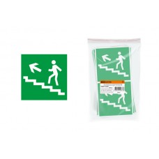 Знак `Направление к эвакуационному выходу (по лестнице налево вверх)` 150х150мм TDM