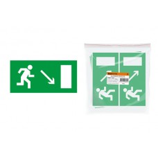 Знак `Направление к эвакуационному выходу направо вниз` 200х100мм TDM