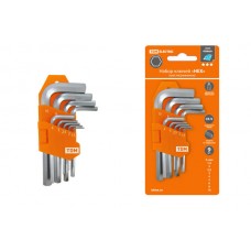 Набор ключей `HEX` 9 шт.: 1.5-10 мм, короткие, (держатель в блистере), CR-V сталь `Алмаз` TDM