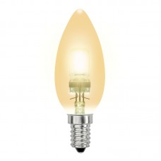 HCL-28/CL/E14 candle gold. Лампа галогенная свечка золотая. Картонная коробка
