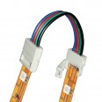Коннектор (провод) для соединения светодиодных лент 5050 RGB между собой, 4 контакта, IP20, цвет белый, 20 штук в пакете