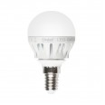 LED-G45-6W/NW/E14/FR ALM01WH Лампа светодиодная. Форма `шар`, матовая колба. Материал корпуса алюминий. Цвет свечения белый. Серия Merli. Упаковка пластик