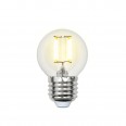 LED-G45-6W/WW/E27/CL PLS02WH Лампа светодиодная. Форма `шар`, прозрачная. Серия Sky. Теплый белый свет. Картон. ТМ Uniel.