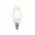 LED-C35-6W/WW/E14/FR PLS02WH Лампа светодиодная. Форма `свеча`, матовая. Серия Sky. Теплый белый свет. Картон. ТМ Uniel.