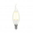 LED-CW35-6W/WW/E14/FR PLS02WH Лампа светодиодная. Форма `свеча на ветру`, матовая. Серия Sky. Теплый белый свет. Картон. ТМ Uniel.