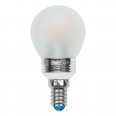LED-G45P-5W/WW/E14/FR ALC02SL PROMO Лампа светодиодная. Форма «шар», матовая колба. Серия Crystal. Материал корпуса алюминий. Теплый белый свет. Пластик. ТМ Uniel.
