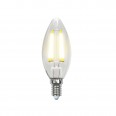 LED-C35-6W/NW/E14/CL PLS02WH Лампа светодиодная. Форма `свеча`, прозрачная. Серия Sky. Белый свет. Картон. ТМ Uniel