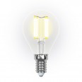 LED-G45-5W/WW/E14/CL/DIM GLA01TR Лампа светодиодная диммируемая. Форма `шар`, прозрачная. Серия Air. Теплый белый свет (3000K). Картон. ТМ Uniel