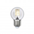 LED-G45-5W/WW/E27/CL/DIM GLA01TR Лампа светодиодная диммируемая. Форма `шар`, прозрачная. Серия Air. Теплый белый свет (3000K). Картон. ТМ Uniel