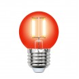 LED-G45-5W/RED/E27 GLA02RD Лампа светодиодная. Форма `шар`. Серия Air color. Красный свет. Картон. ТМ Uniel