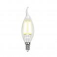 LED-CW35-7,5W/NW/E14/CL GLA01TR Лампа светодиодная. Форма `свеча на ветру`, прозрачная. Серия Air. Белый свет (4000K). Картон. ТМ Uniel